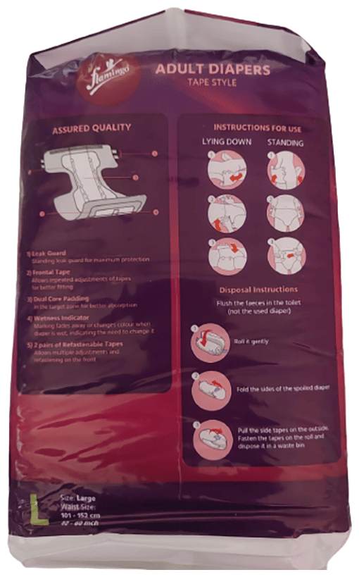 flamingo adult diaper large