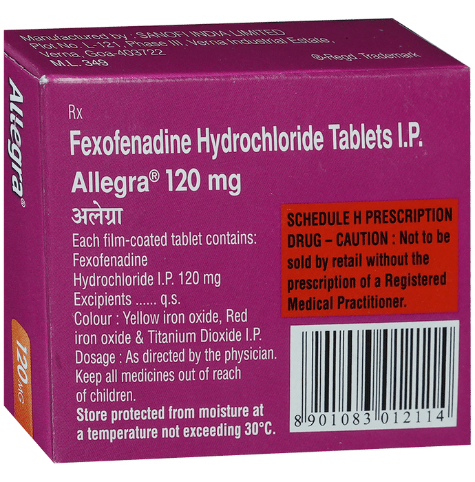 allegra 120mg tablet thumbnail 4
